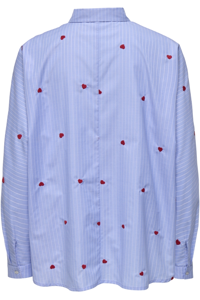 ONLNEW LINA GRACE LS STRIPE EMB SHI 15344336 MOONLIGHT BLUE/STRIPEW R